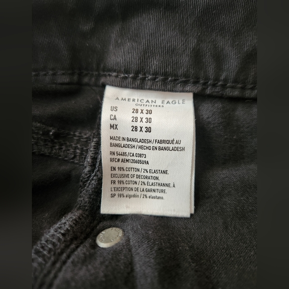 American Eagle Pants Size 28, 30 length Flex Mens Black - Picture 5 of 5